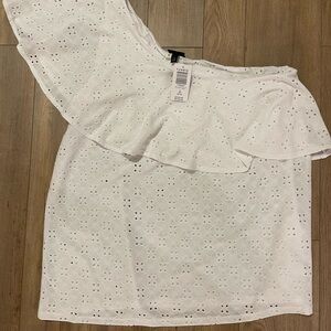 Torrid White Eyelet Ruffle Skirt